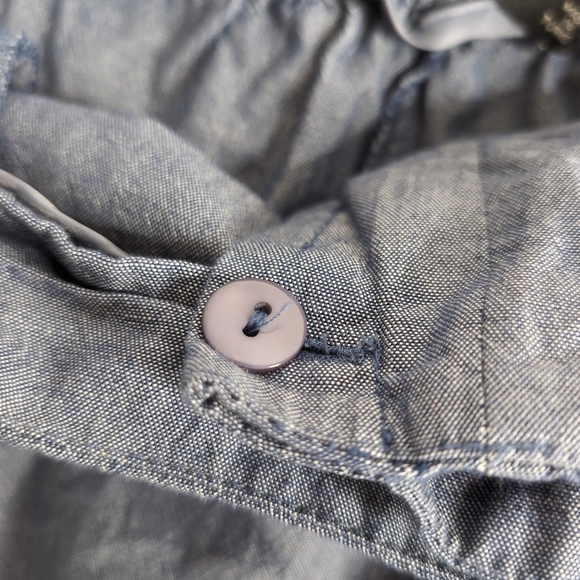 ZARA Chambray Blue Wrap Tie Skort with Pockets, Size M - Picture 7 of 9